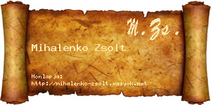 Mihalenko Zsolt névjegykártya